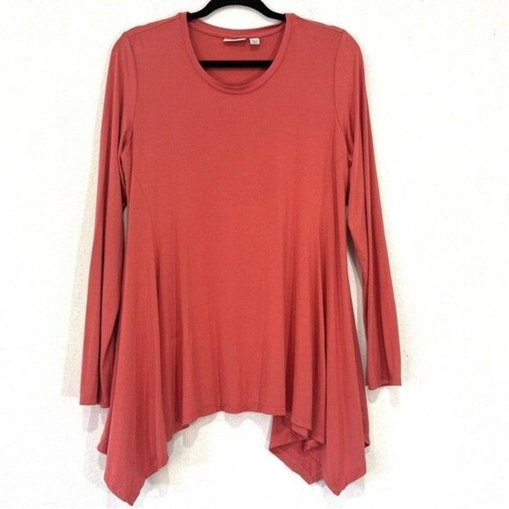 LOGO Lori Goldstein Women’s Long Sleeve Pink Flowy Blouse Size Medium